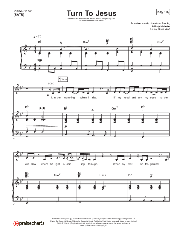 Turn To Jesus Piano/Vocal (SATB) (Katy Nichole)