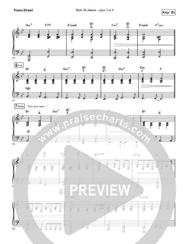 Turn To Jesus Piano Sheet (Katy Nichole)