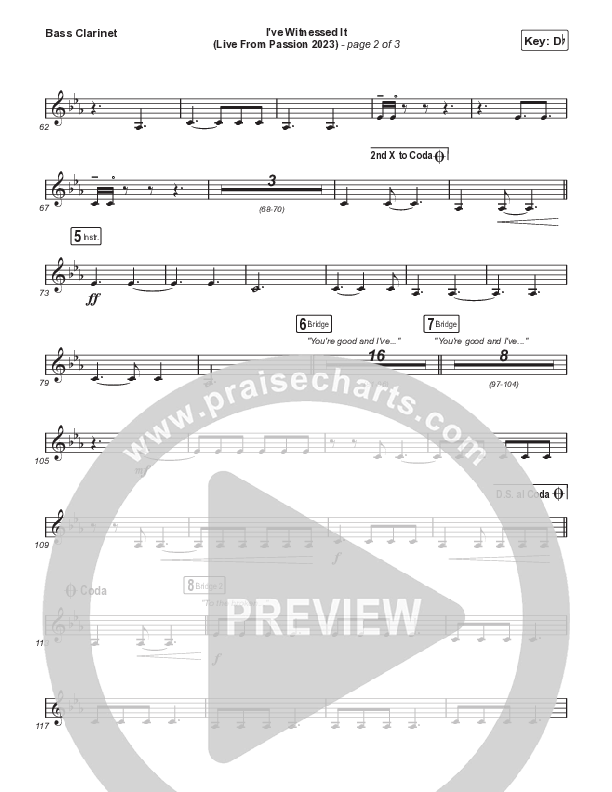 I've Witnessed It (Choral Anthem SATB) Bass Clarinet (Passion / Melodie Malone / Arr. Mason Brown)