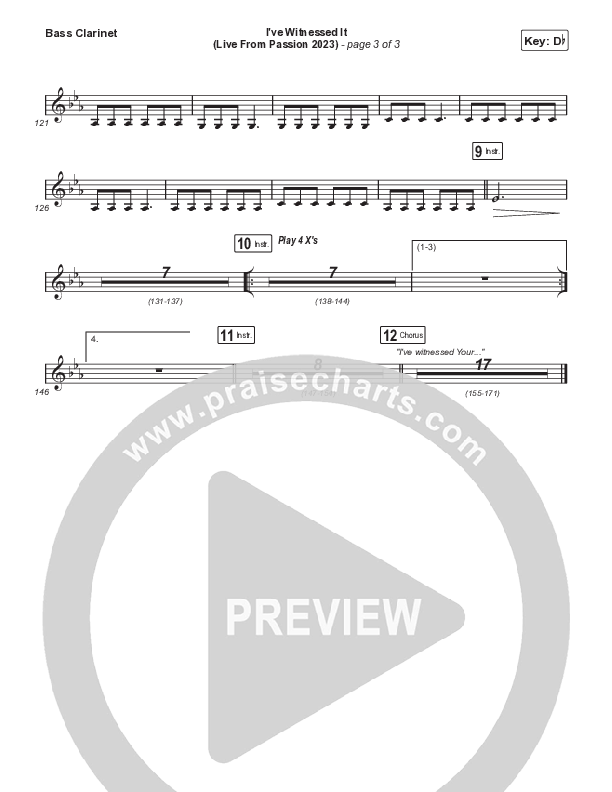 I've Witnessed It (Choral Anthem SATB) Bass Clarinet (Passion / Melodie Malone / Arr. Mason Brown)
