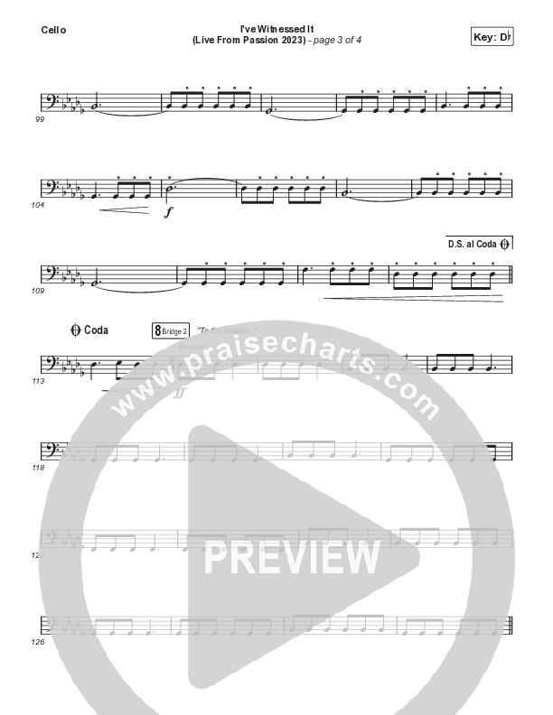 I've Witnessed It (Choral Anthem SATB) Cello (Passion / Melodie Malone / Arr. Mason Brown)