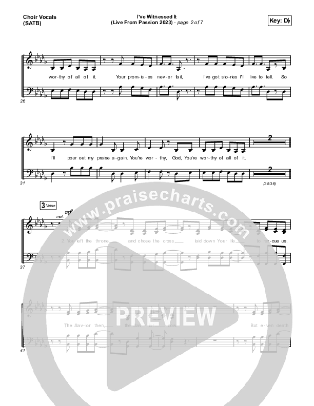 I've Witnessed It (Choral Anthem SATB) Choir Sheet (SATB) (Passion / Melodie Malone / Arr. Mason Brown)