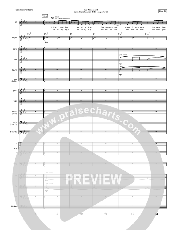 I've Witnessed It (Choral Anthem SATB) Conductor's Score (Passion / Melodie Malone / Arr. Mason Brown)