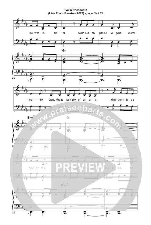 I've Witnessed It (Choral Anthem SATB) Octavo (SATB & Pno) (Passion / Melodie Malone / Arr. Mason Brown)