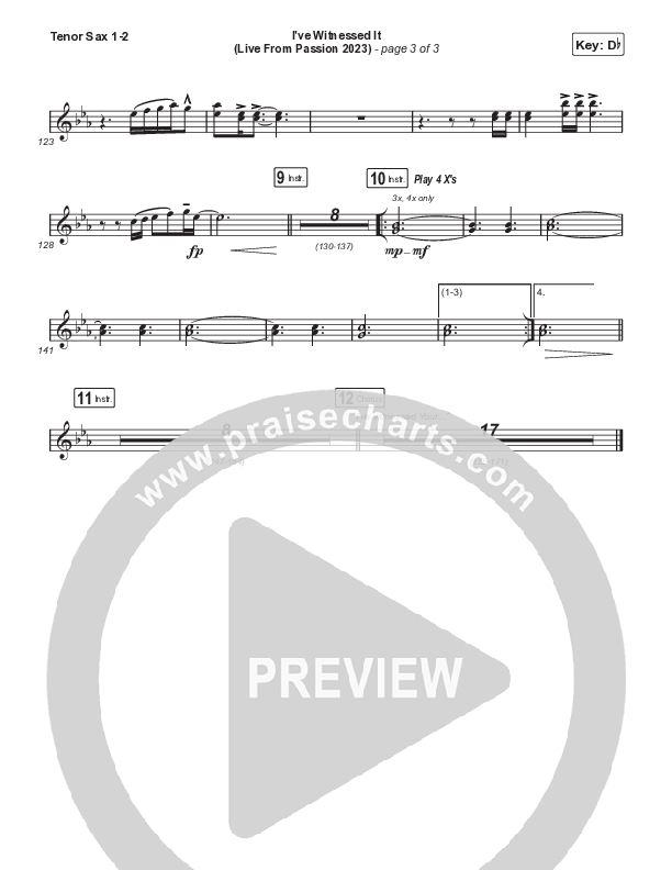 I've Witnessed It (Choral Anthem SATB) Tenor Sax 1,2 (Passion / Melodie Malone / Arr. Mason Brown)