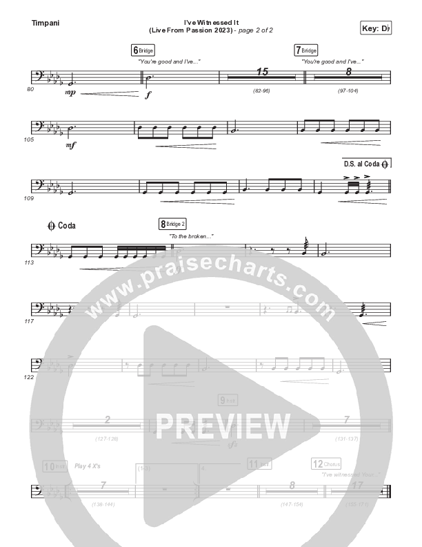 I've Witnessed It (Choral Anthem SATB) Timpani (Passion / Melodie Malone / Arr. Mason Brown)