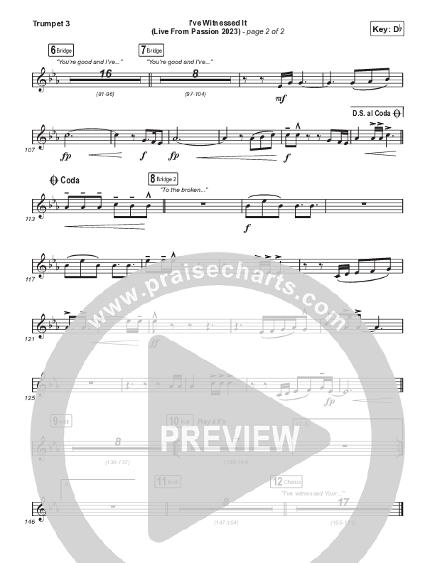 I've Witnessed It (Choral Anthem SATB) Trumpet 3 (Passion / Melodie Malone / Arr. Mason Brown)