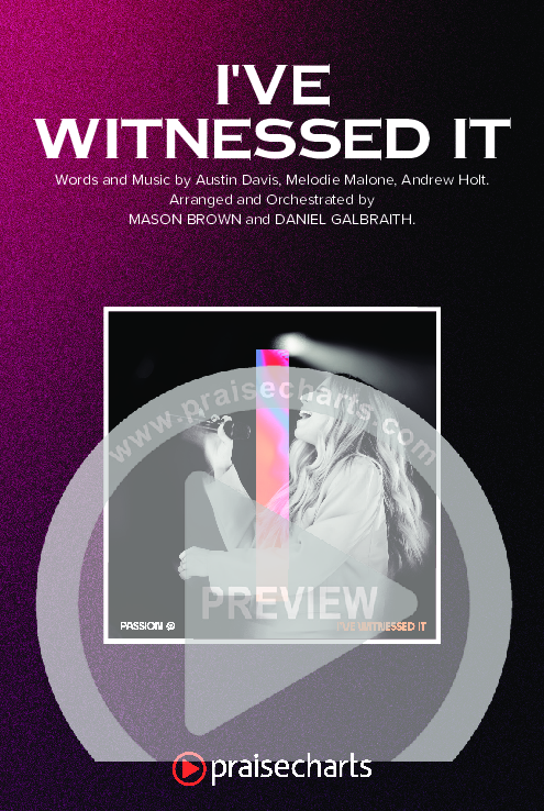 I've Witnessed It (Worship Choir/SAB) Octavo Cover Sheet (Passion / Melodie Malone / Arr. Mason Brown)
