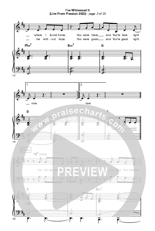 I've Witnessed It (Worship Choir/SAB) Octavo (SAB & Pno) (Passion / Melodie Malone / Arr. Mason Brown)