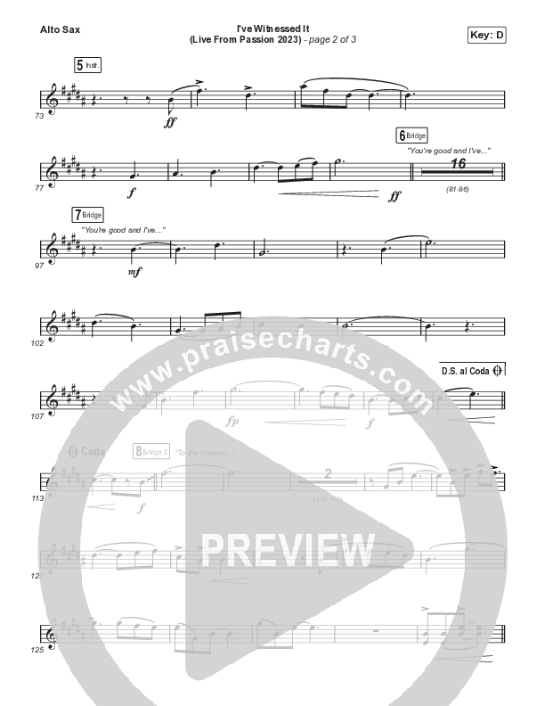 I've Witnessed It (Sing It Now) Sax Pack (Passion / Melodie Malone / Arr. Mason Brown)