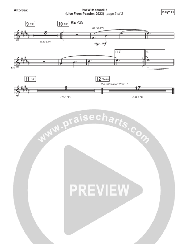I've Witnessed It (Sing It Now) Sax Pack (Passion / Melodie Malone / Arr. Mason Brown)