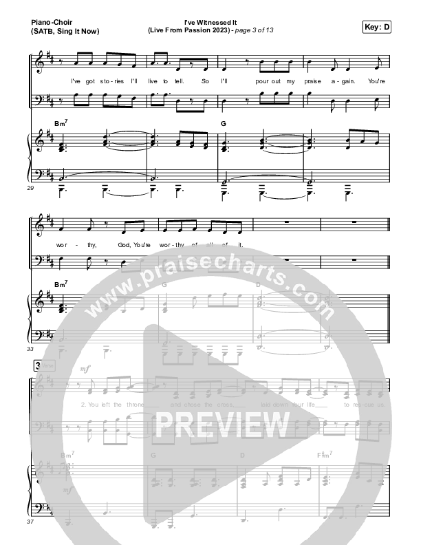 I've Witnessed It (Sing It Now) Piano/Choir (SATB) (Passion / Melodie Malone / Arr. Mason Brown)