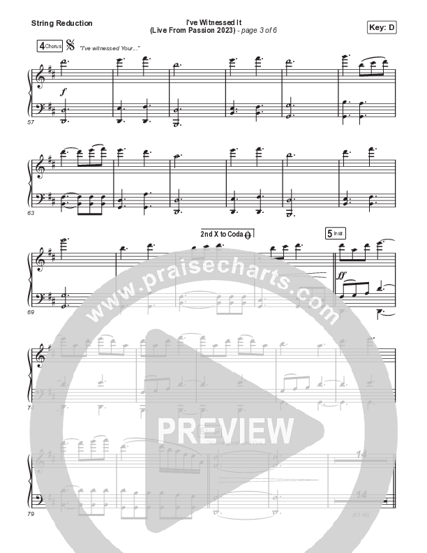 I've Witnessed It (Sing It Now) String Reduction (Passion / Melodie Malone / Arr. Mason Brown)