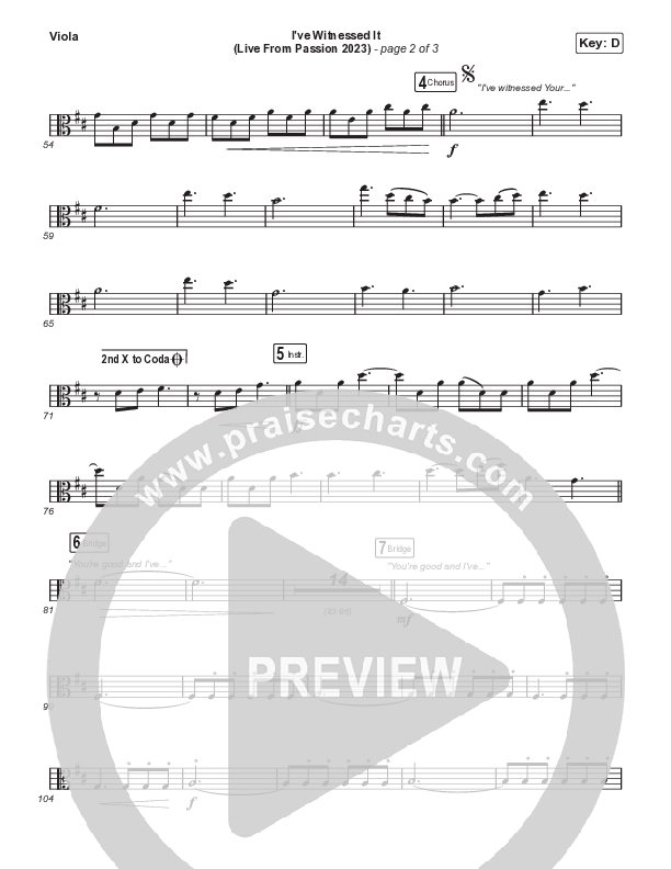 I've Witnessed It (Sing It Now) Viola (Passion / Melodie Malone / Arr. Mason Brown)