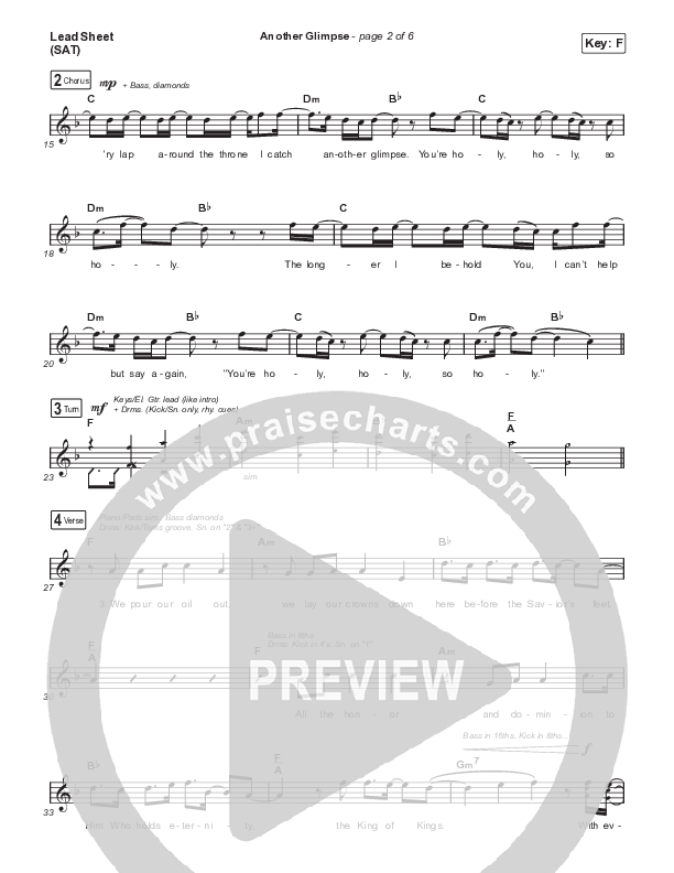 Another Glimpse (Live From Passion 2023) Lead Sheet (SAT) (Passion / Sean Curran)