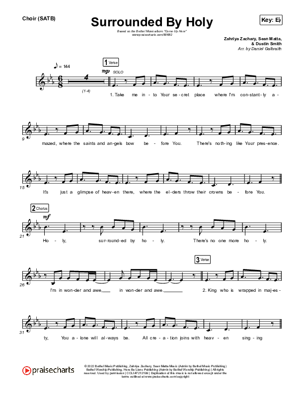 Surrounded By Holy Choir Sheet (SATB) (Bethel Music)