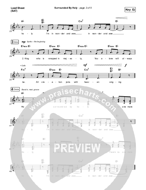 Surrounded By Holy Lead Sheet (SAT) (Bethel Music)