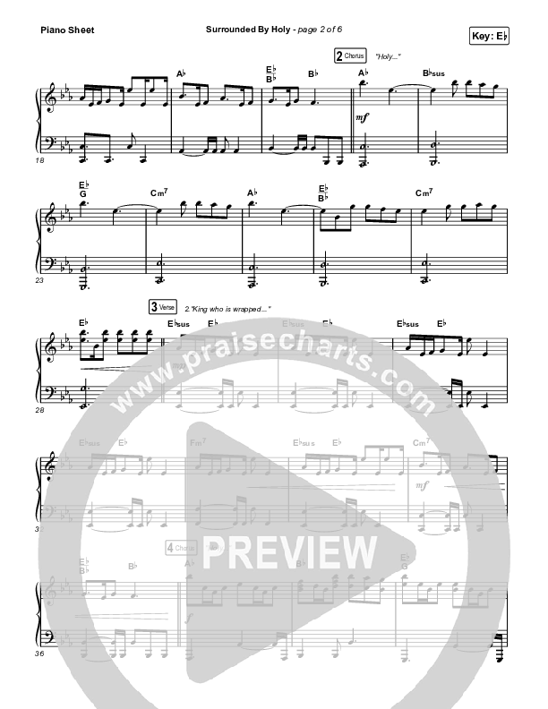 Surrounded By Holy Piano Sheet (Bethel Music)