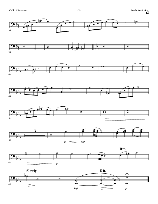 Fresh Anointing with Where The Spirit Of The Lord Is (Choral Anthem SATB) Cello (Lillenas Choral / Arr. Michael Lawrence)