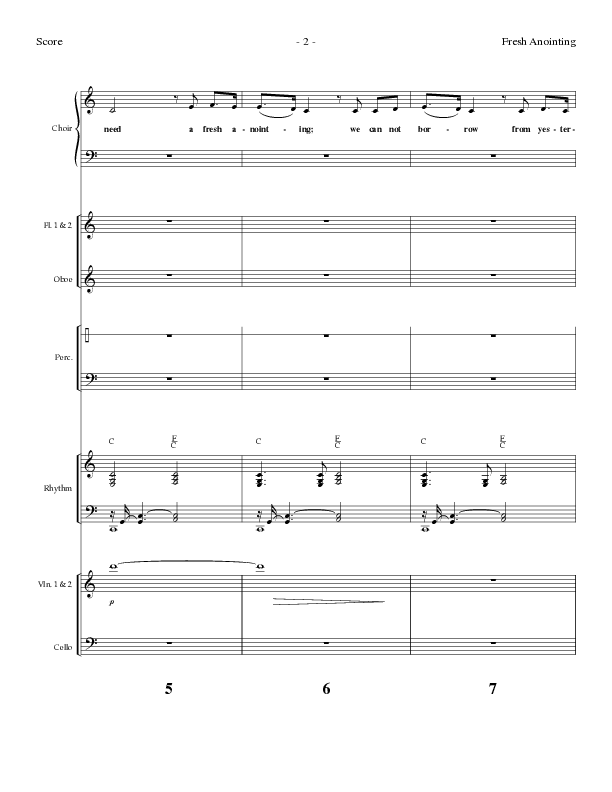 Fresh Anointing with Where The Spirit Of The Lord Is (Choral Anthem SATB) Orchestration (Lillenas Choral / Arr. Michael Lawrence)