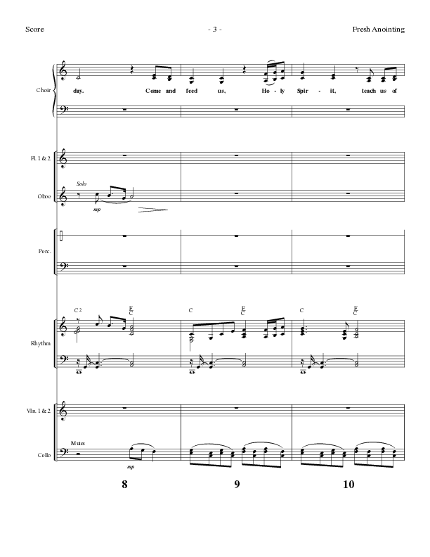 Fresh Anointing with Where The Spirit Of The Lord Is (Choral Anthem SATB) Orchestration (Lillenas Choral / Arr. Michael Lawrence)
