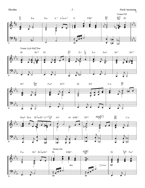 Fresh Anointing with Where The Spirit Of The Lord Is (Choral Anthem SATB) Rhythm Chart (Lillenas Choral / Arr. Michael Lawrence)