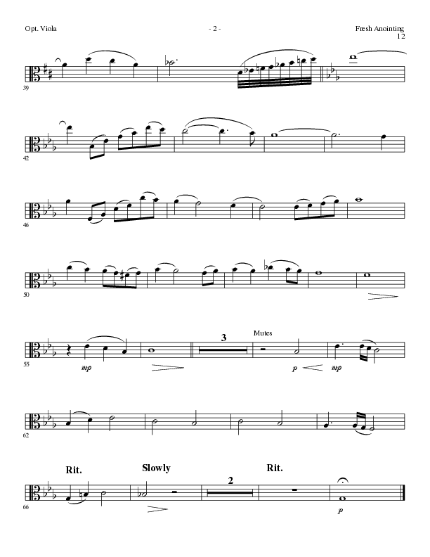 Fresh Anointing with Where The Spirit Of The Lord Is (Choral Anthem SATB) Viola (Lillenas Choral / Arr. Michael Lawrence)