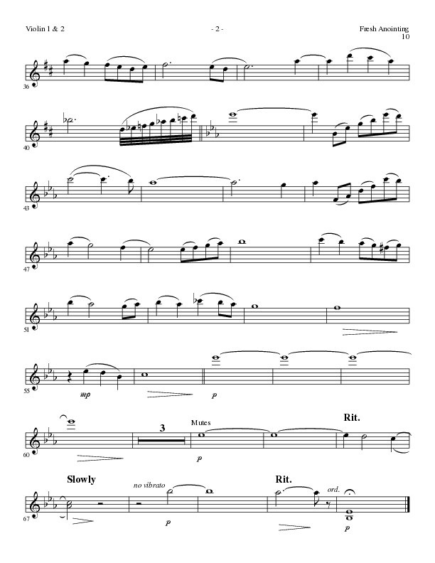 Fresh Anointing with Where The Spirit Of The Lord Is (Choral Anthem SATB) Violin 1/2 (Lillenas Choral / Arr. Michael Lawrence)