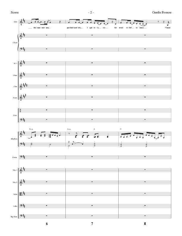 Gentle Breeze (Choral Anthem SATB) Orchestration (Lillenas Choral / Arr. Geron Davis / Arr. Bradley Knight)