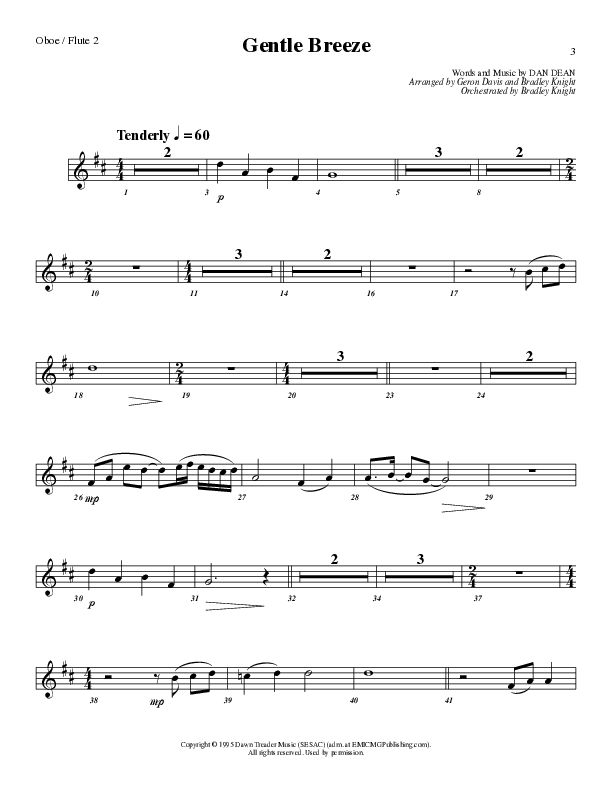 Gentle Breeze (Choral Anthem SATB) Flute/Oboe (Lillenas Choral / Arr. Geron Davis / Arr. Bradley Knight)