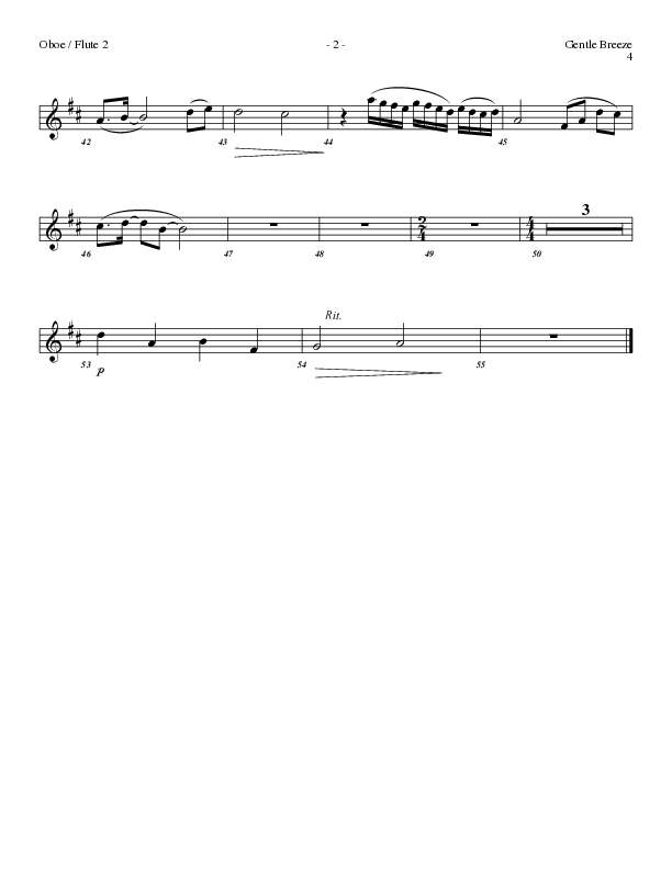 Gentle Breeze (Choral Anthem SATB) Flute/Oboe (Lillenas Choral / Arr. Geron Davis / Arr. Bradley Knight)