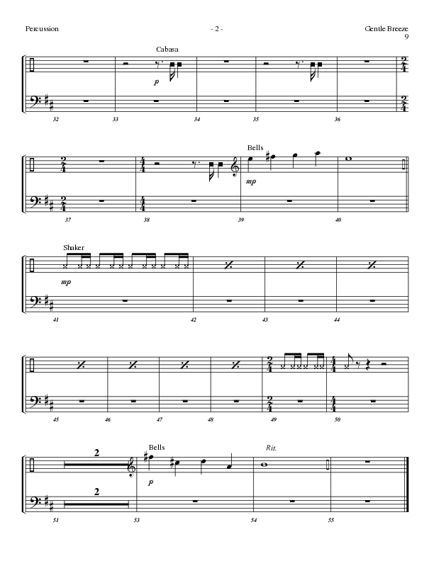 Gentle Breeze (Choral Anthem SATB) Percussion (Lillenas Choral / Arr. Geron Davis / Arr. Bradley Knight)