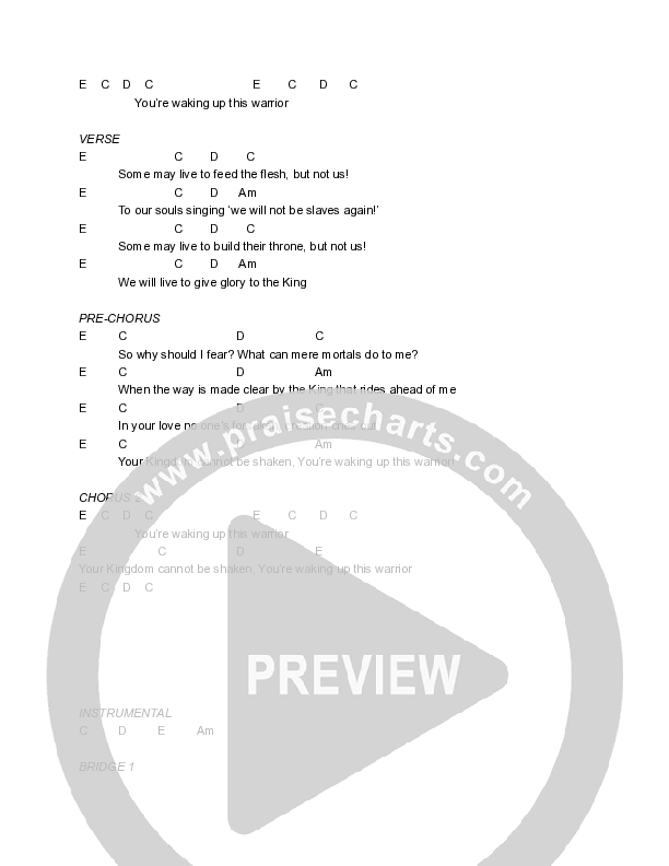 Chariots (Live) Chord Chart (Freedom Church)