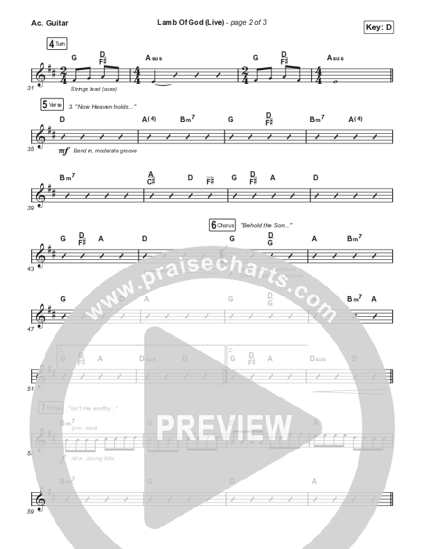 Lamb Of God (Choral Anthem SATB) Acoustic Guitar (Matt Redman / David Funk / Arr. Mason Brown)