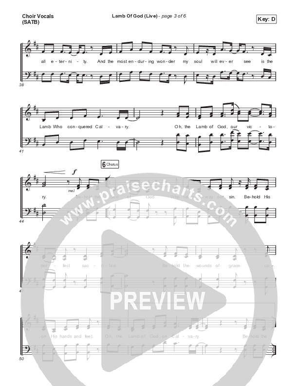 Lamb Of God (Choral Anthem SATB) Choir Sheet (SATB) (Matt Redman / David Funk / Arr. Mason Brown)