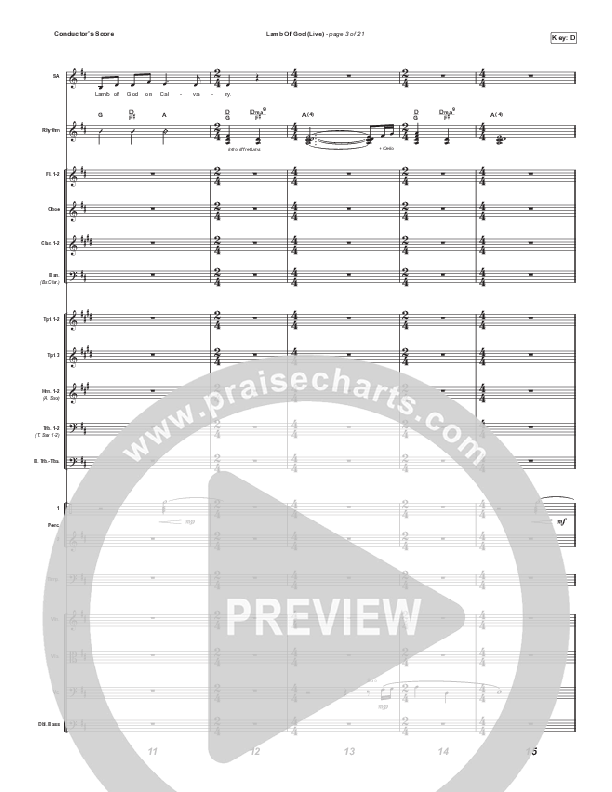 Lamb Of God (Choral Anthem SATB) Orchestration (Matt Redman / David Funk / Arr. Mason Brown)