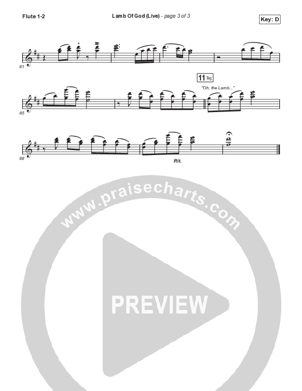 Lamb Of God (Choral Anthem SATB) Flute 1,2 (Matt Redman / David Funk / Arr. Mason Brown)