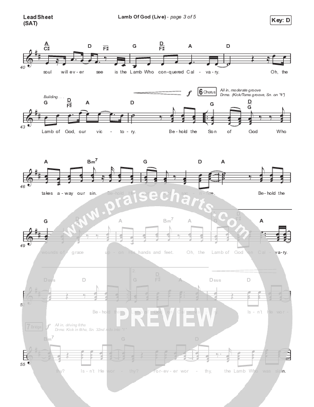 Lamb Of God (Choral Anthem SATB) Lead Sheet (SAT) (Matt Redman / David Funk / Arr. Mason Brown)