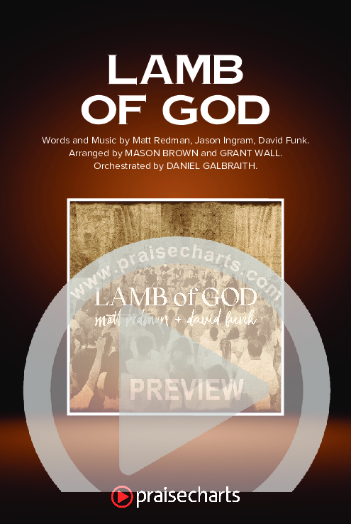 Lamb Of God (Choral Anthem SATB) Octavo Cover Sheet (Matt Redman / David Funk / Arr. Mason Brown)