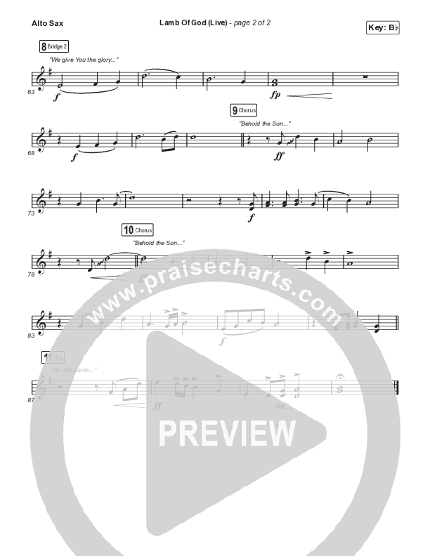 Lamb Of God (Worship Choir/SAB) Alto Sax (Matt Redman / David Funk / Arr. Mason Brown)