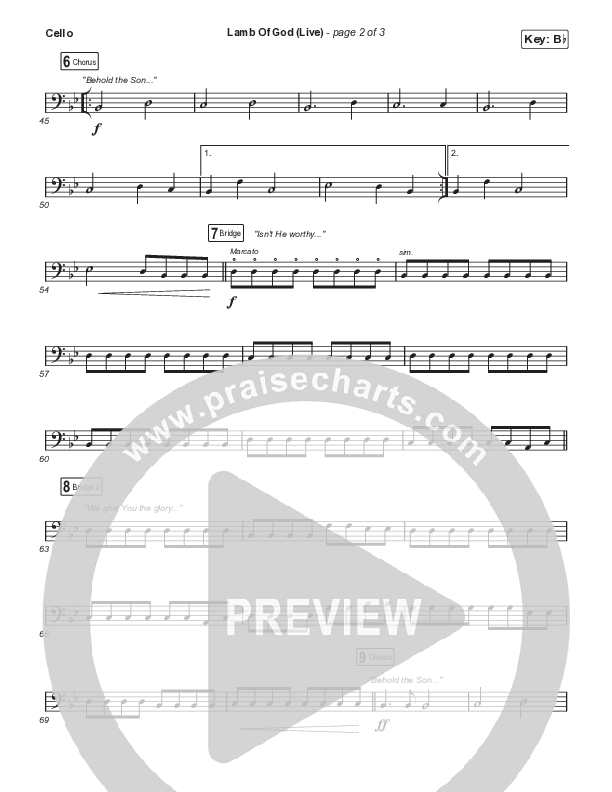 Lamb Of God (Worship Choir/SAB) Cello (Matt Redman / David Funk / Arr. Mason Brown)