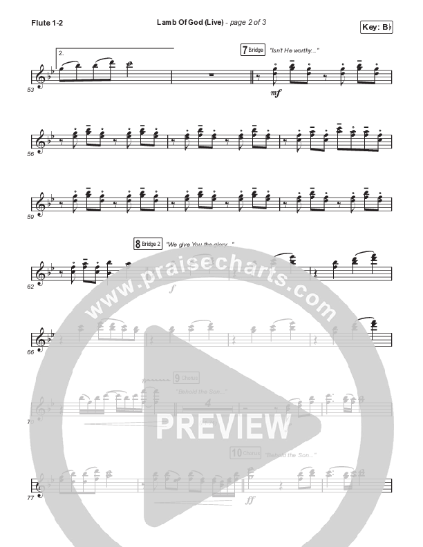 Lamb Of God (Worship Choir/SAB) Flute 1/2 (Matt Redman / David Funk / Arr. Mason Brown)