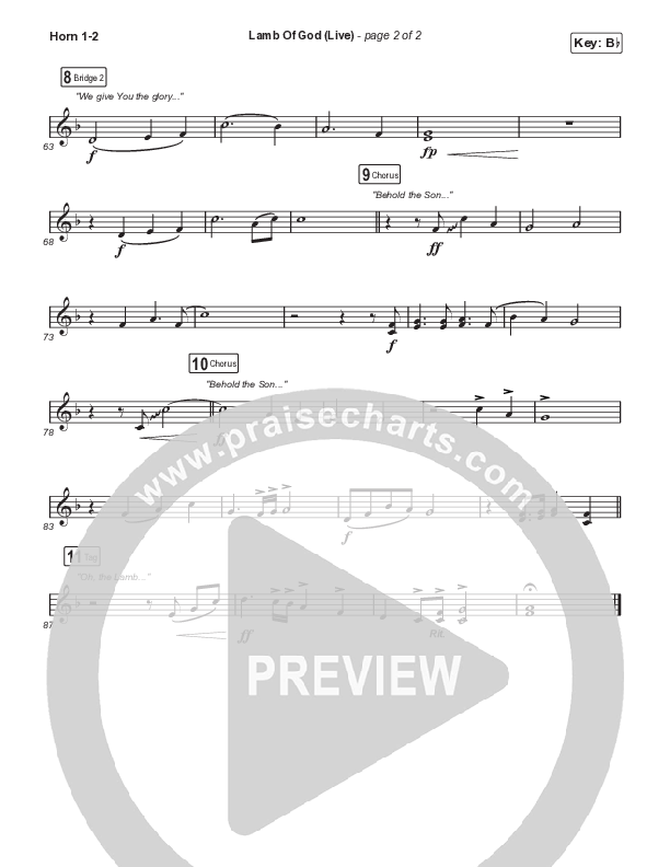 Lamb Of God (Worship Choir/SAB) French Horn 1/2 (Matt Redman / David Funk / Arr. Mason Brown)