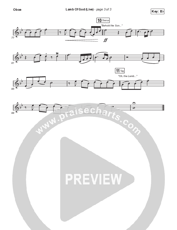 Lamb Of God (Worship Choir/SAB) Oboe (Matt Redman / David Funk / Arr. Mason Brown)
