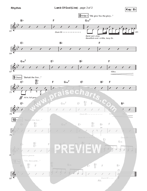 Lamb Of God (Worship Choir/SAB) Rhythm Chart (Matt Redman / David Funk / Arr. Mason Brown)