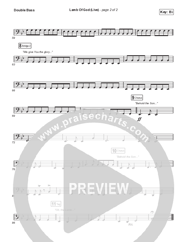 Lamb Of God (Unison/2-Part) Double Bass (Matt Redman / David Funk / Arr. Mason Brown)