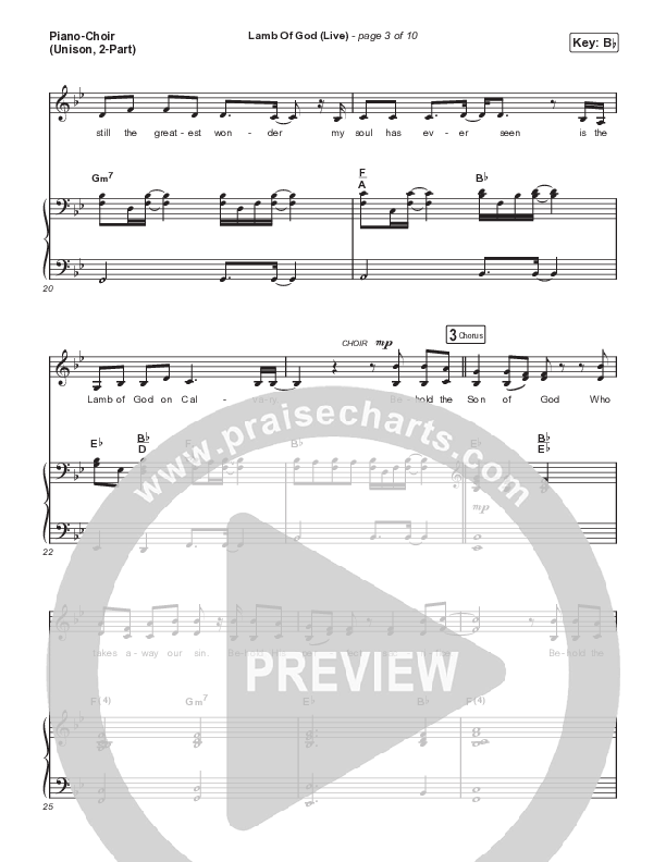 Lamb Of God (Unison/2-Part) Piano/Choir  (Uni/2-Part) (Matt Redman / David Funk / Arr. Mason Brown)
