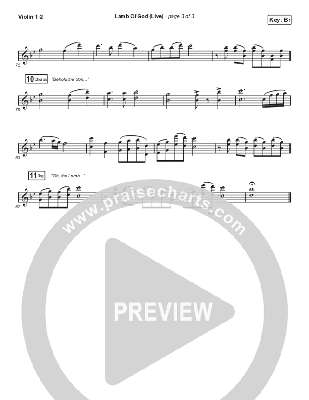 Lamb Of God (Unison/2-Part) Violin 1/2 (Matt Redman / David Funk / Arr. Mason Brown)