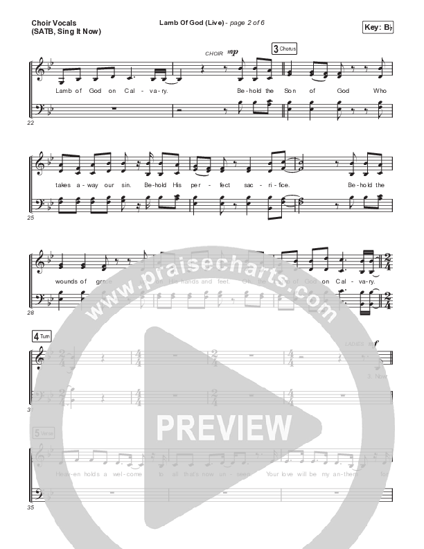 Lamb Of God (Sing It Now) Choir Sheet (SATB) (Matt Redman / David Funk / Arr. Mason Brown)
