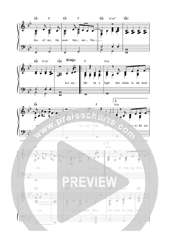 I Must Become Less Lead Sheet Melody (Mitch Wong)